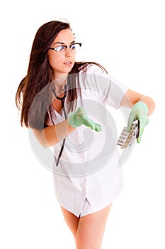 Doktor medical staff healthcare isolated on white background photo