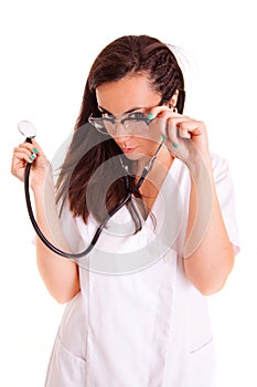 Doktor medical staff isolated on white background nurse photo