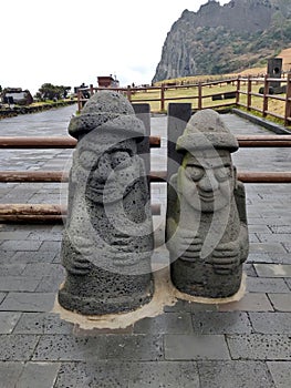 Dol hareubang statue at Seongsan Ilchulbong, Jeju Island, South Korea