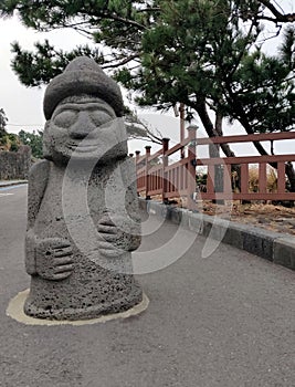 Dol hareubang statue at Yongduam, Jeju Island, South Korea