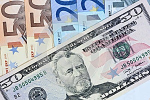Dolar over euro concept