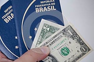 Dolares with Brazilian passport for travel abroad.