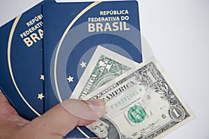 Dolares with Brazilian passport for travel abroad.