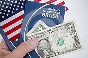 Dolares with Brazilian passport for travel abroad.