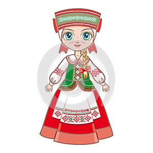 Doll in the Belarusian suit.