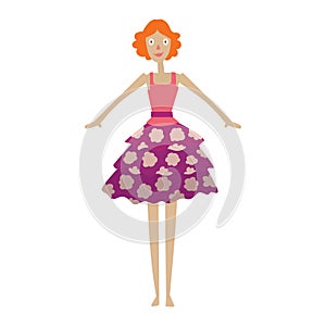 Doll girl toy vector character