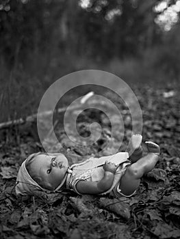 Doll lost in the forest