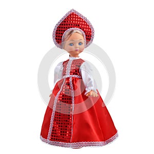 Doll in red dress
