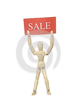 Doll with Sale Sign