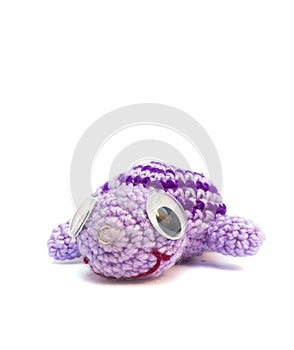 Doll Teddy Turtle on white background,