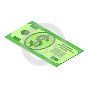 Dollar bancnote icon, isometric style