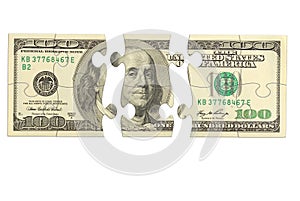 Dollar bank note money puzzle