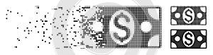 Dollar Banknote Dispersed Pixel Icon