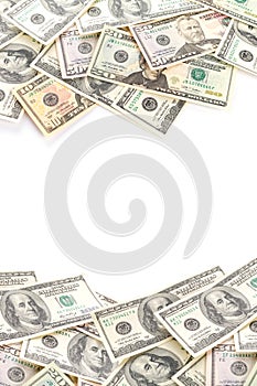 Dollar banknotes isolated over white