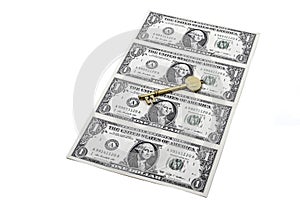 Dollar bill and key