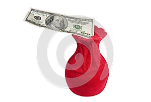 Dollar bill in a money-box