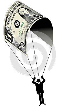 Dollar bill parachute