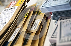 Dollar bills in criminal investigation unit