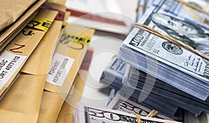 Dollar bills in criminal investigation unit