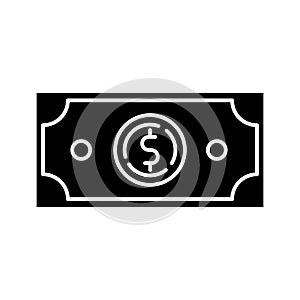 Dollar black glyph icon