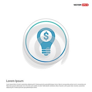 Dollar Bulb Icon - white circle button