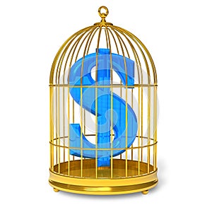 Dollar in cage