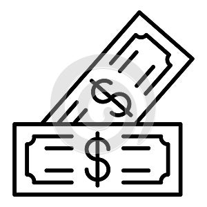 Dollar cash icon, outline style