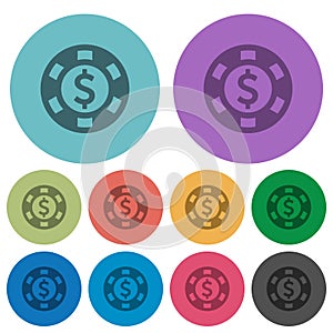 Dollar casino chip color darker flat icons