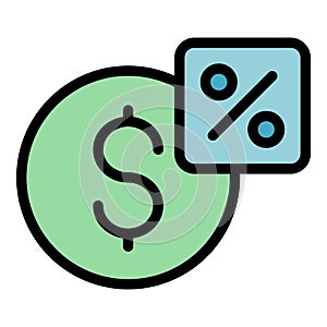 Dollar code promo icon vector flat