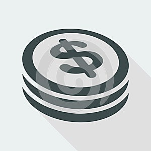 Dollar coin flat icon
