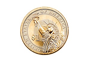 Dollar coin isolated