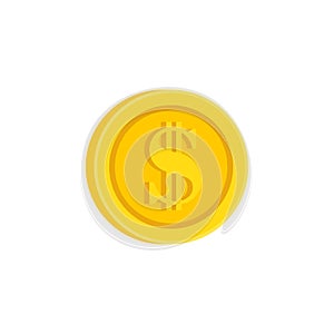 Dollar coin sign vector icon