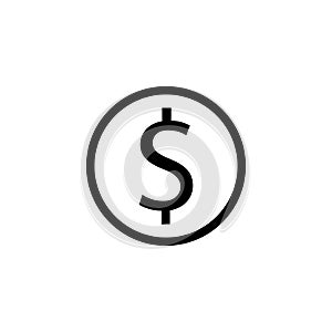 Dollar coin solid icon, finance and business