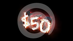 dollar count down fire animation