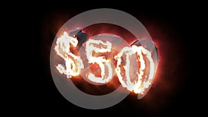 dollar count up fire animation