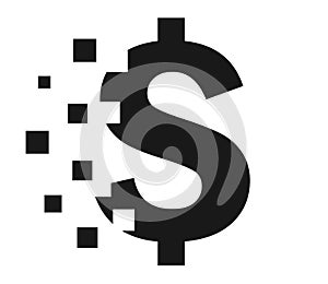 Dollar crash vector symbol