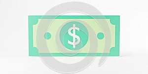 Dollar currency banknote green, cash money bills icon