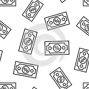 Dollar currency banknote icon in flat style. Dollar cash discount vector illustration on white isolated background. Banknote bill