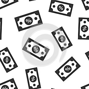 Dollar currency banknote icon in flat style. Dollar cash discount vector illustration on white isolated background. Banknote bill