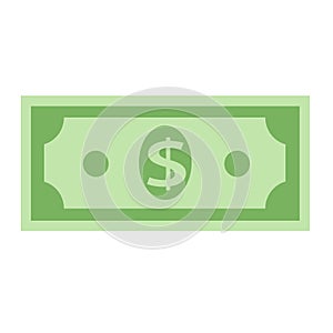 Dollar currency banknote icon, stock vector illustration