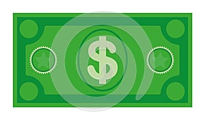 Dollar currency banknote icon, stock vector illustration. Dollar currency icon in flat style. Money cash