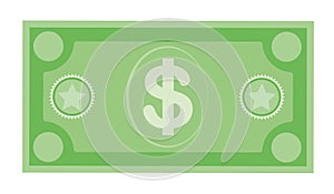 Dollar currency banknote icon, stock vector illustration. Dollar currency icon in flat style. Money cash