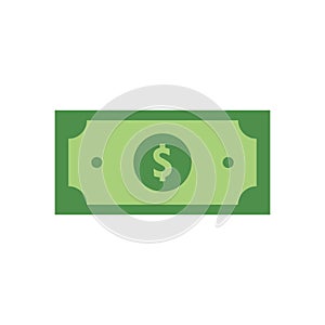 Dollar currency banknote icon, stock vector illustration. Payment method symbol. Quality design elements. Classic style. Vector