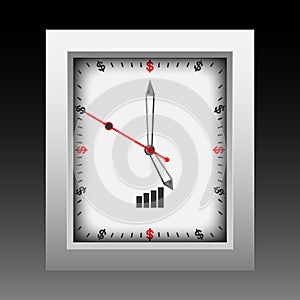 Dollar currency clock vector
