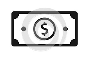 Dollar currency bill icon