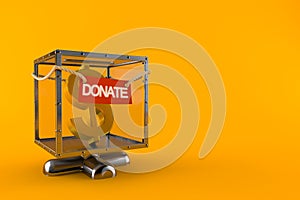 Dollar currency inside donation box