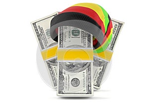 Dollar currency with rasta hat