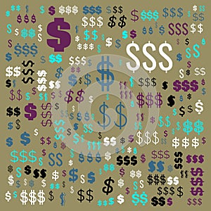 dollar currency word cloud, text cloud, word cloud use for banner, painting, motivation, web-page, website background, t-shirt &