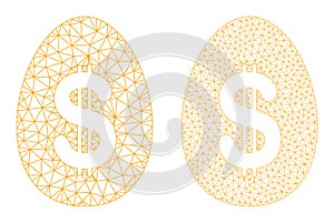 Dollar Deposit Egg Icons - Vector Triangle Mesh