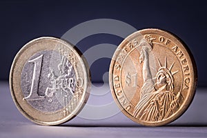 Dollar euro coins